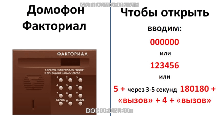 Домофон маршал универсальный код