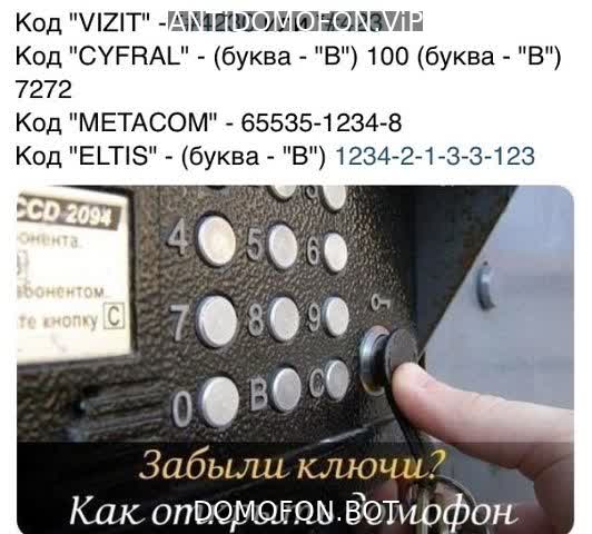 Коды домофонов Челябинск